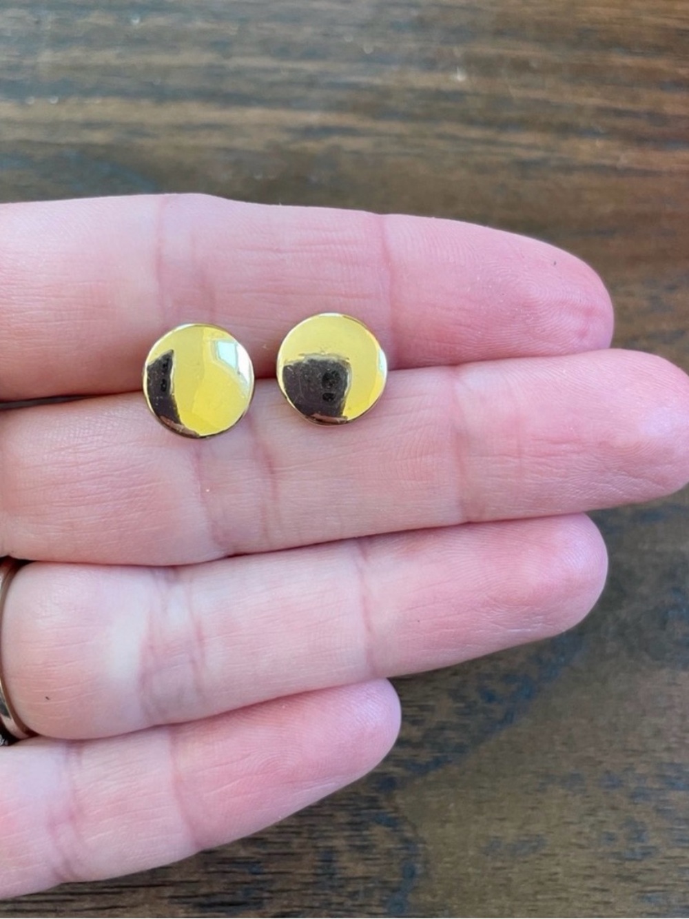 Gold-Tone Round Stud Earrings - Classic Women’s Jewelry
